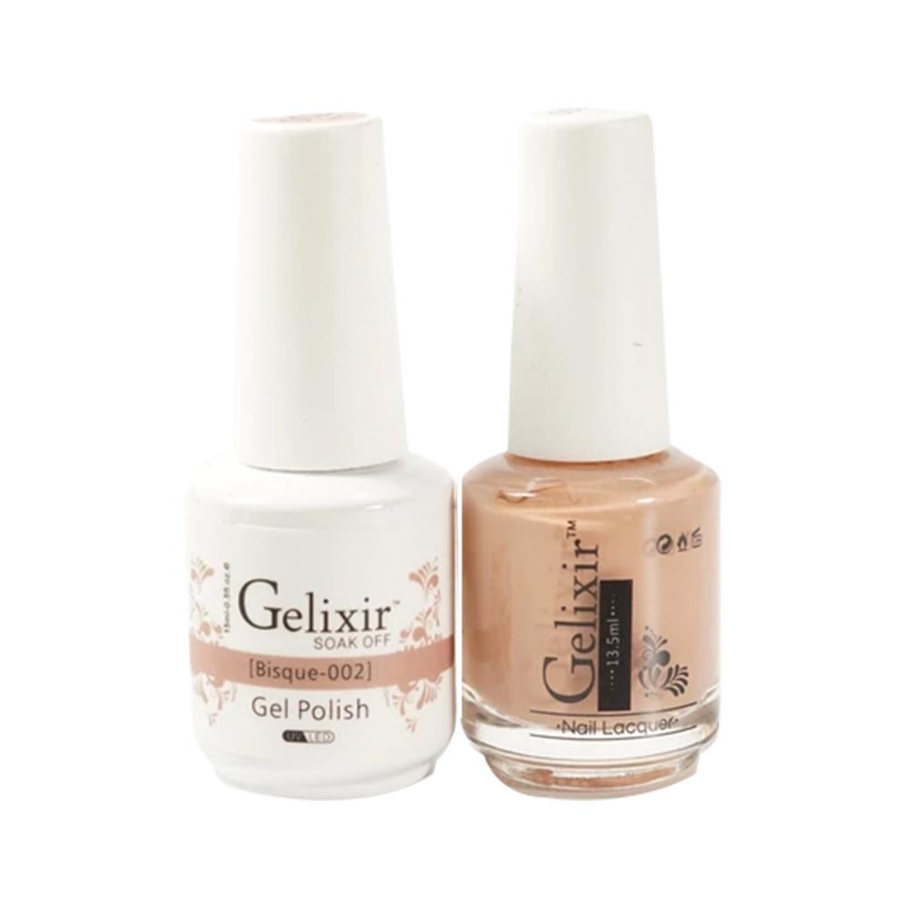 Gelixir 002 Bisque - Gelixir Gel Polish & Matching Nail Lacquer Duo Set - 0.5oz