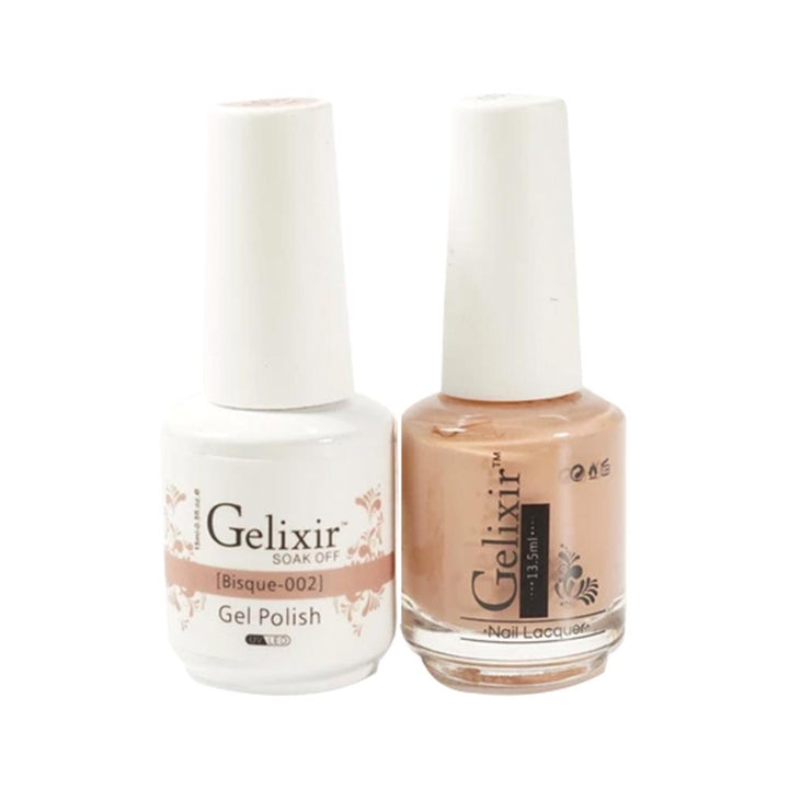 Gelixir 002 Bisque - Gelixir Gel Polish & Matching Nail Lacquer Duo Set - 0.5oz