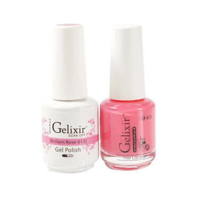 Gelixir 013 Brilliant Rose - Gelixir Gel Polish & Matching Nail Lacquer Duo Set - 0.5oz