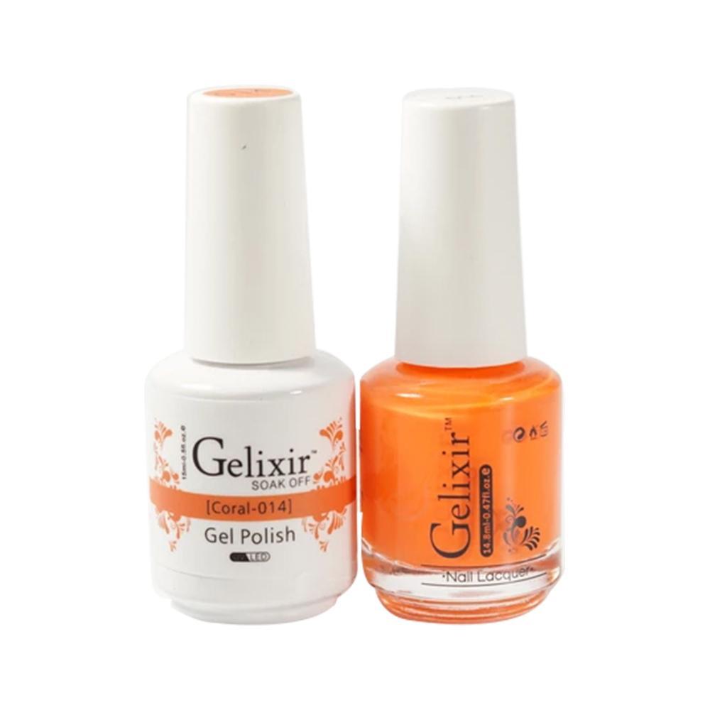 Gelixir 014 Coral - Gelixir Gel Polish & Matching Nail Lacquer Duo Set - 0.5oz