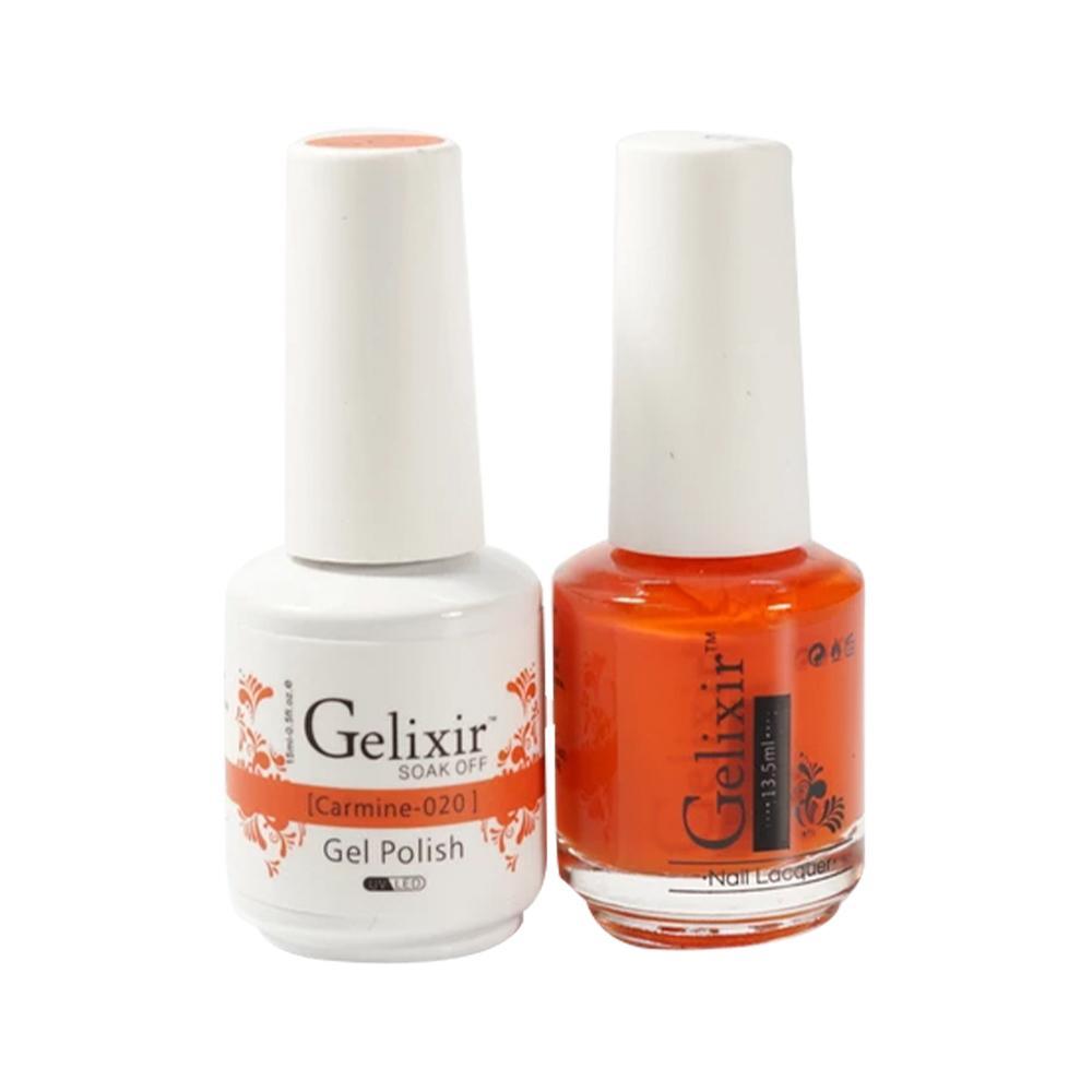Gelixir 020 Carmine - Gelixir Gel Polish & Matching Nail Lacquer Duo Set - 0.5oz
