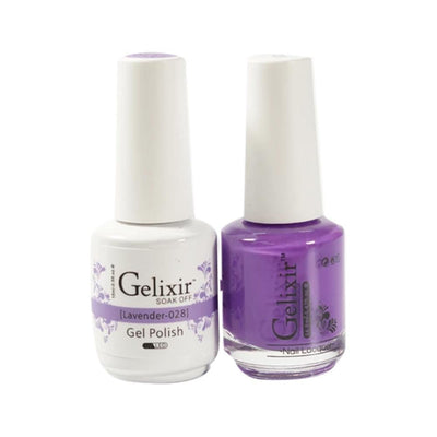 Gelixir 028 Lavender - Gelixir Gel Polish & Matching Nail Lacquer Duo Set - 0.5oz