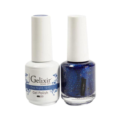 Gelixir 101 Sea Night - Gelixir Gel Polish & Matching Nail Lacquer Duo Set - 0.5oz