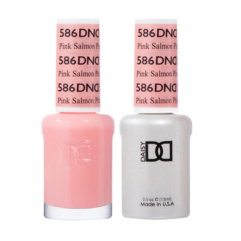 DND Pink Salmon gel polish & Lacquer Duos #586