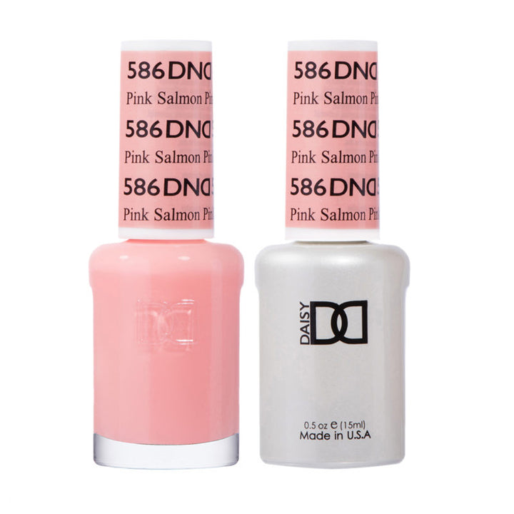 DND Pink Salmon gel polish & Lacquer Duos #586