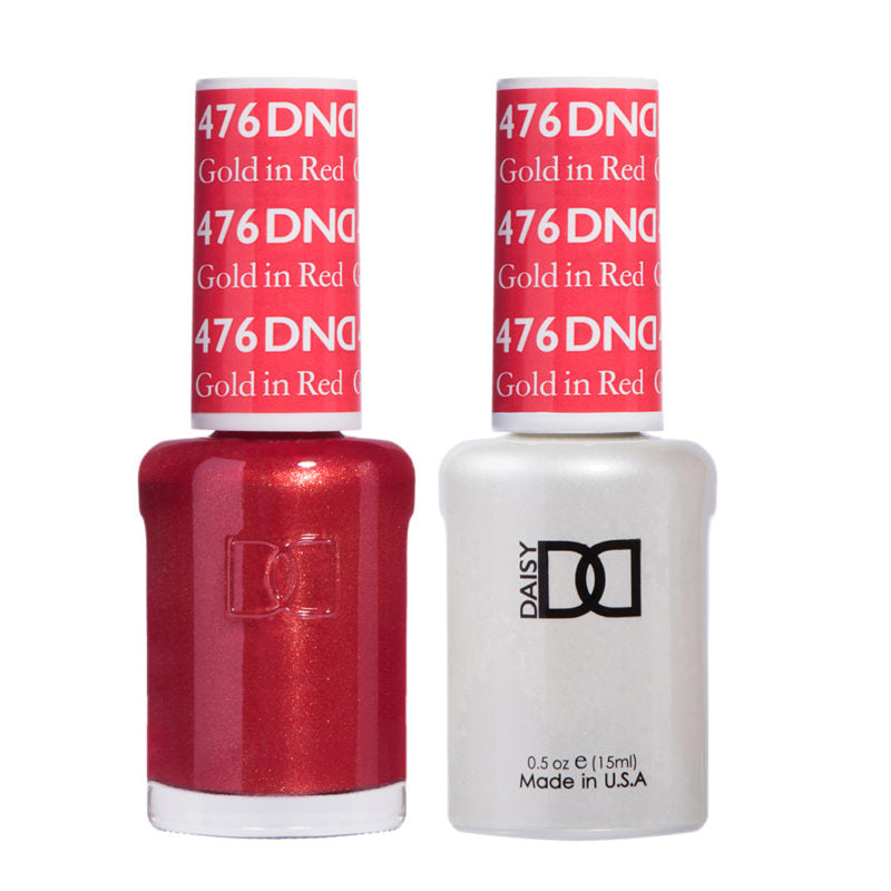 DND Gold In Red Gel polish & Lacquer Duos #476