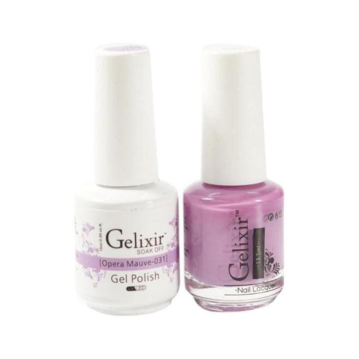 Gelixir 031 Opera Mauve - Gelixir Gel Polish & Matching Nail Lacquer Duo Set - 0.5oz