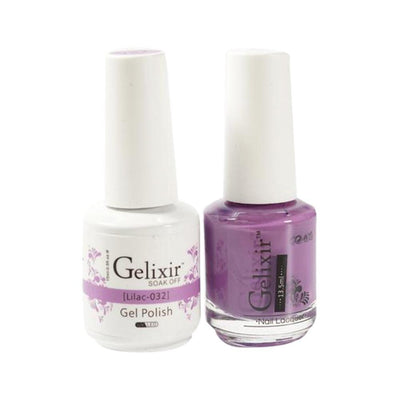 Gelixir 032 Lilac - Gelixir Gel Polish & Matching Nail Lacquer Duo Set - 0.5oz