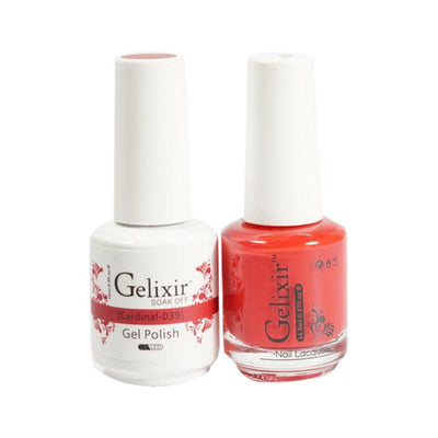 Gelixir 039 Cardinal - Gelixir Gel Polish & Matching Nail Lacquer Duo Set - 0.5oz
