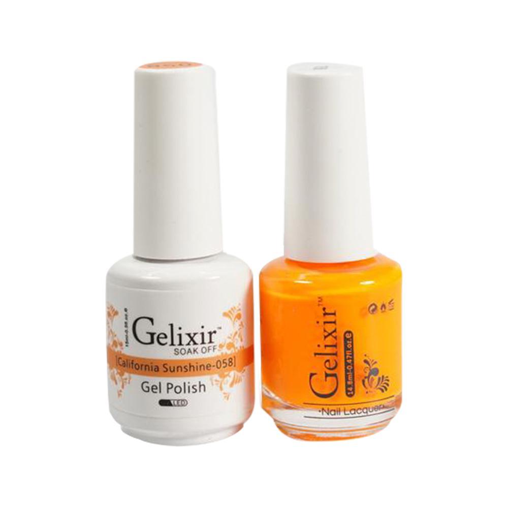 Gelixir 058 California Sunshine - Gelixir Gel Polish & Matching Nail Lacquer Duo Set - 0.5oz