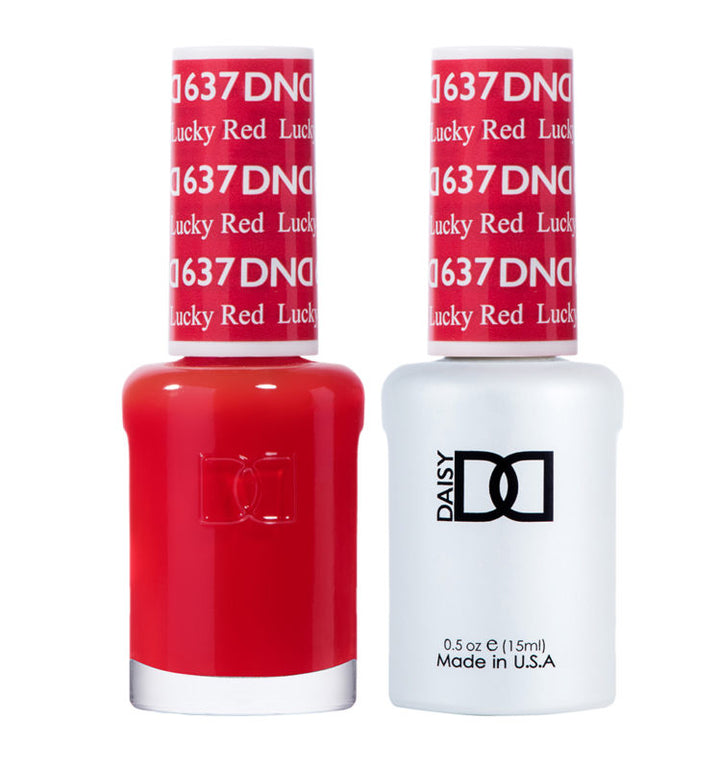 DND Lucky Red gel polish & Lacquer Duos #637