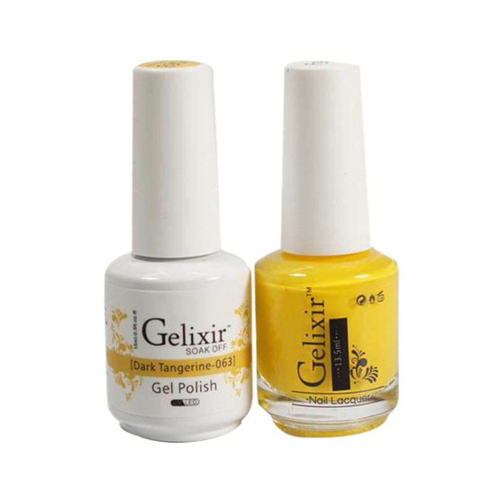 Gelixir 063 Dark Tangerine - Gelixir Gel Polish & Matching Nail Lacquer Duo Set - 0.5oz