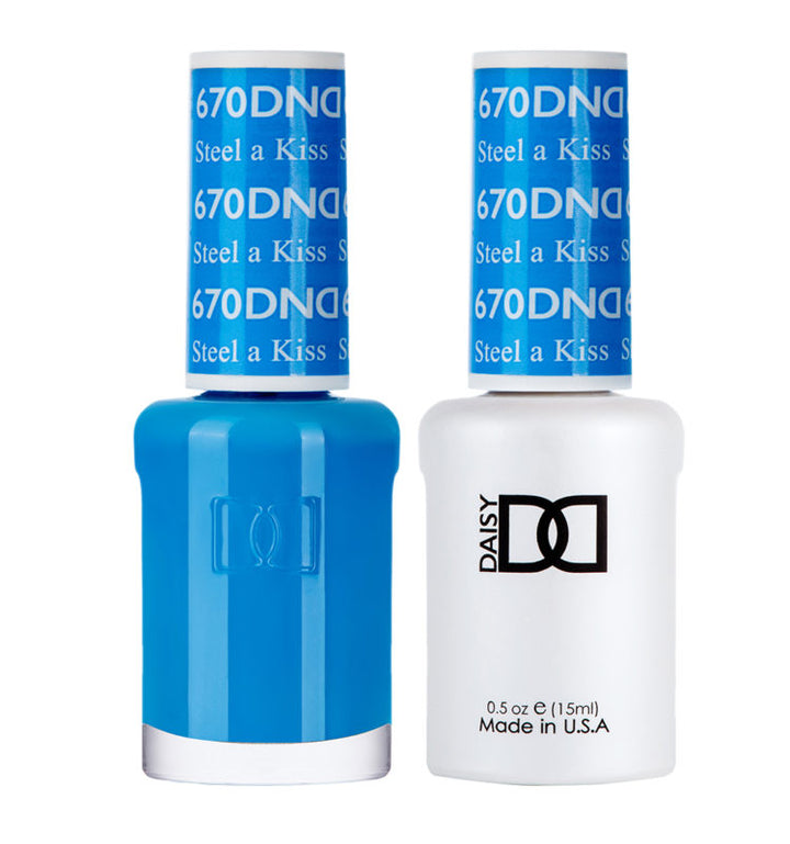 DND Steel a Kiss gel polish & Lacquer Duos #670