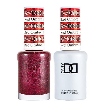 DND Red Ombre gel polish & Lacquer Duos #677