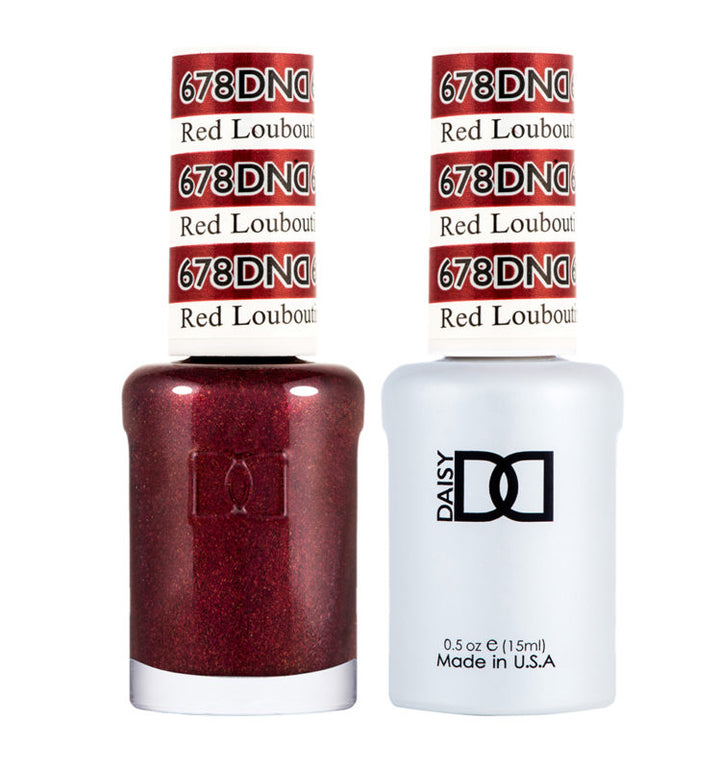 DND Red Louboutin gel polish & Lacquer Duos #678