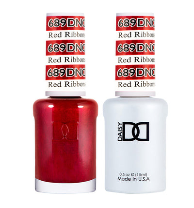 DND Red Ribbons gel polish & Lacquer Duos #689