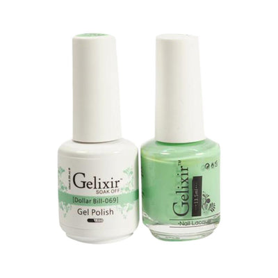 Gelixir 069 Dollar Bill - Gelixir Gel Polish & Matching Nail Lacquer Duo Set - 0.5oz