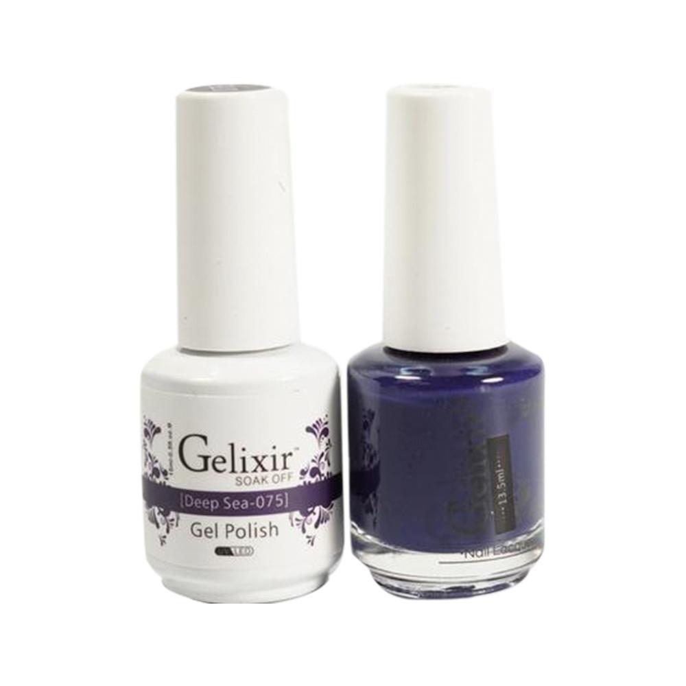 Gelixir 075 Deep Sea - Gelixir Gel Polish & Matching Nail Lacquer Duo Set - 0.5oz