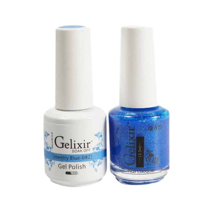 Gelixir 082 Jewelry Blue - Gelixir Gel Polish & Matching Nail Lacquer Duo Set - 0.5oz