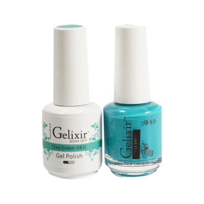 Gelixir 083 Sea Green - Gelixir Gel Polish & Matching Nail Lacquer Duo Set - 0.5oz