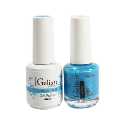 Gelixir 085 Cerulean - Gelixir Gel Polish & Matching Nail Lacquer Duo Set - 0.5oz