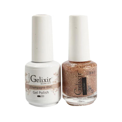 Gelixir 094 Champagne - Gelixir Gel Polish & Matching Nail Lacquer Duo Set - 0.5oz