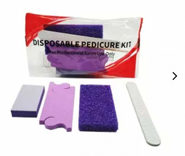 DND Disposable Pedicure Kit 4 (Purple Pumice/Toe Sep) 200/Box