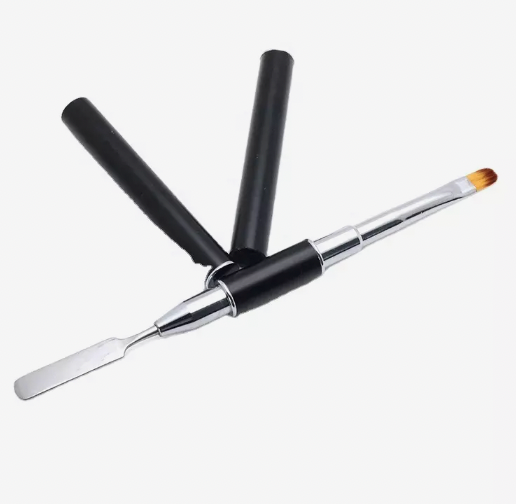 Black Metal Handle Double-headed Poly UV Steel Nail Gel Pen