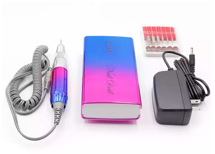 Wireless rechargeable portable nail polish machine with 30000 rpm electric nail drill and file