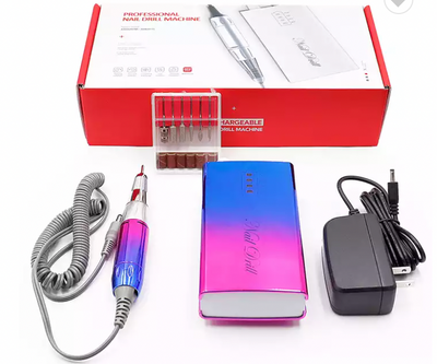 Wireless rechargeable portable nail polish machine with 30000 rpm electric nail drill and file